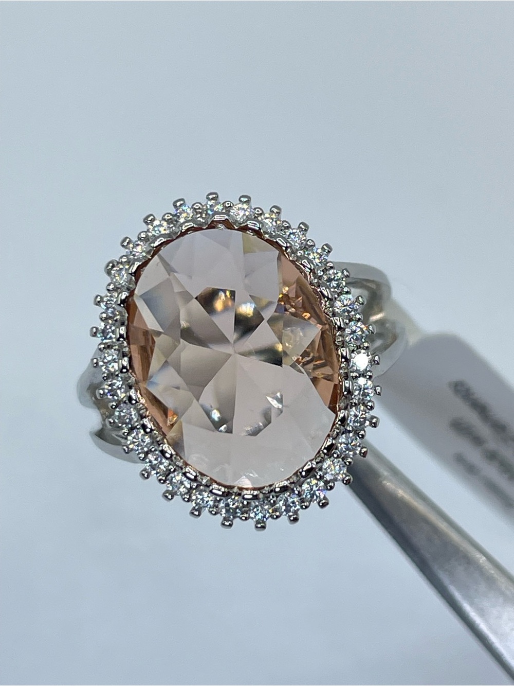 Swarovski Crystal Elements Champagne Swarovski Crystal Halo Ring Sz 10 - Picture 8 of 12
